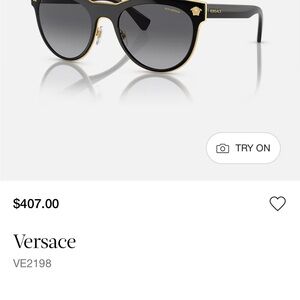 Versace Black Frame Sunglasses with Gold Trim
